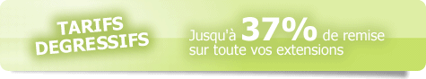 nom domaine tarif dégressif - 60 % sur toutes nos extensions